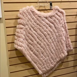 Pink fake fur cape